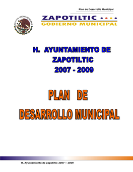 Plan Desarrollo Municipal Zapotiltic 2007-2009