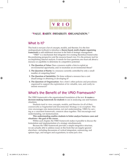 What Is It? What's the Benefit of the VRIO Framework?