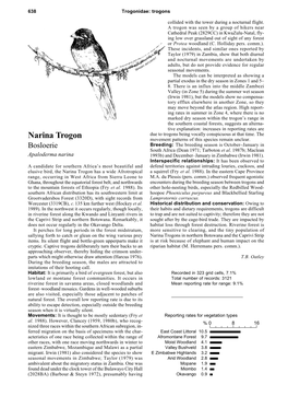 Narina Trogon Movement Patterns of This Species Remain Unclear