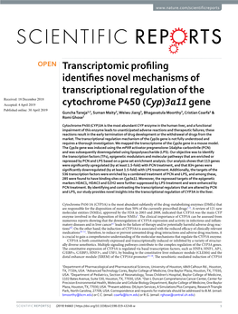 Transcriptomic Profiling Identifies Novel Mechanisms of Transcriptional