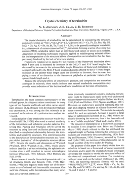 Crystal Chemistry of Tetrahedrite