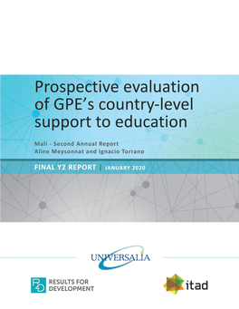 Prospective Evaluation of GPE's Country-Level Support to Education