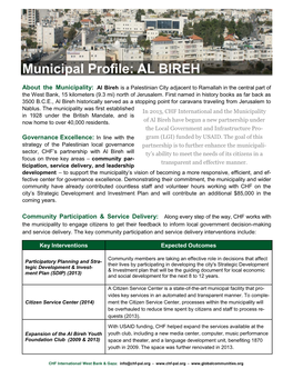 Municipal Profile: AL BIREH