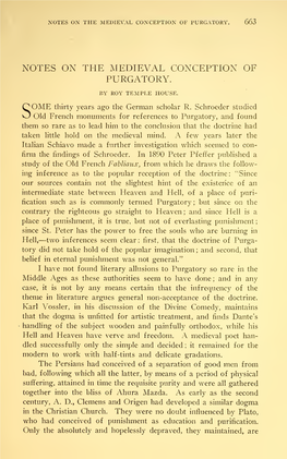 Notes on the Medieval Conception of Purgatory. 663