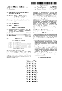 United States Patent [19] [11] Patent Number: 5,995,086 Dowling Et Al