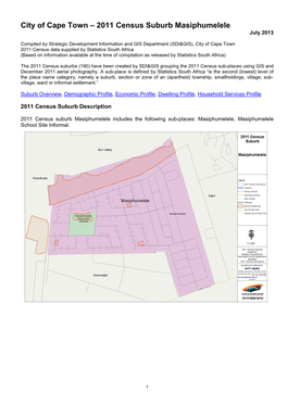 2011 Census Suburb Masiphumelele July 2013