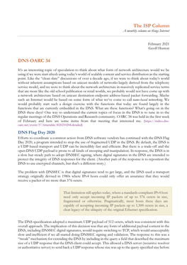 The ISP Column DNS OARC 34