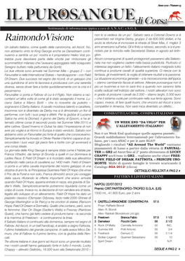 IL Purosanguedi Corsa Settimanale Di Informazione Ippica a Cura Di A.N.A.C