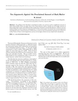 Ten Arguments Against the Proclaimed Amount of Dark Matter M