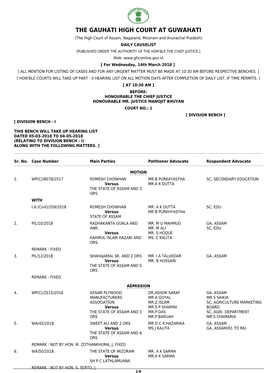 The Gauhati High Court at Guwahati