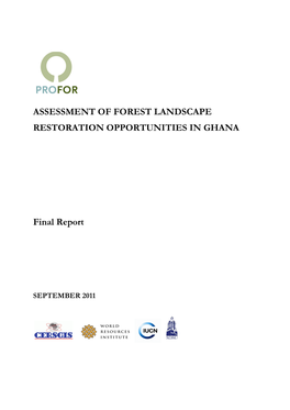 Assessment of Forest Landscape Restoration Opportunities in Ghana