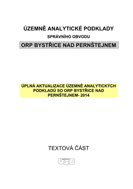 Územně Analytické Podklady Orp Bystřice Nad