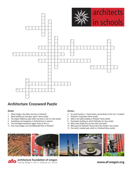 Portland Architecture Crossword Puzzle