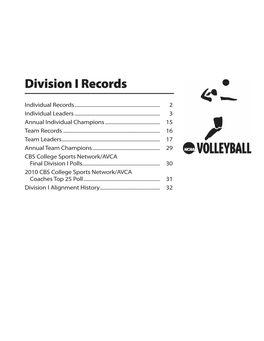 1 2011 Division I VB.Indd