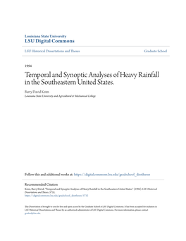 Temporal and Synoptic Analyses of Heavy Rainfall in the Southeastern United States