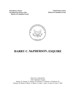 HARRY C. Mcpherson, ESQUIRE