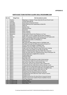 Appendix E North East Team Footway Slurry Seal