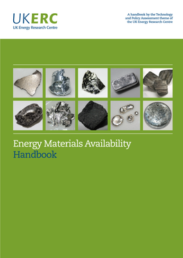 Carbon Capture and Storage Realising the Potential? Energy Materials Availability Handbook Introduction