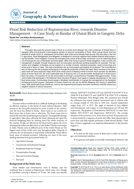 Flood Risk Reduction of Rupnarayana River, Towards Disaster Management