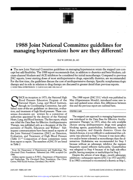 1988 Joint National Committee Guidelines for Managing Hypertension: How Are They Different?