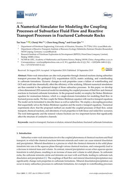 A Numerical Simulator for Modeling the Coupling Processes of Subsurface Fluid Flow and Reactive Transport Processes in Fractured Carbonate Rocks