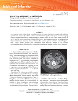 UNILATERAL MEDULLARY SPONGE KIDNEY FIG. 1 Multiple Right