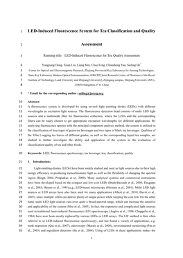 LED-Induced Fluorescence System for Tea Classification and Quality