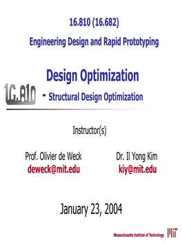 Design Optimization - Structural Design Optimization