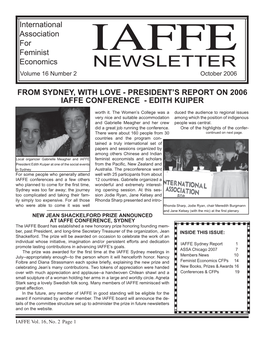 NEWSLETTER Volume 16 Number 2 October 2006