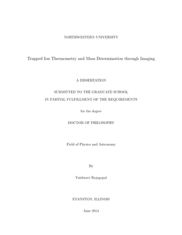 Trapped Ion Thermometry and Mass Determination Through Imaging