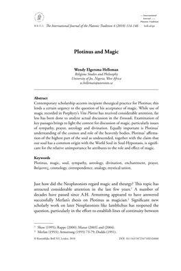 Plotinus and Magic