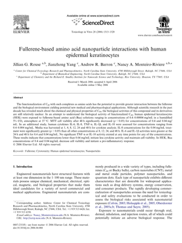 Fullerene-Based Amino Acid Nanoparticle Interactions with Human Epidermal Keratinocytes