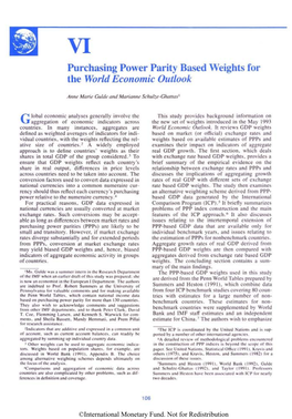 Purchasing Power Parity Based Weights for the World Economic Outlook