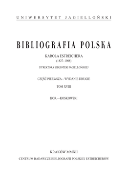 Bibliografia Polska Karola Estreichera (1827–1908)