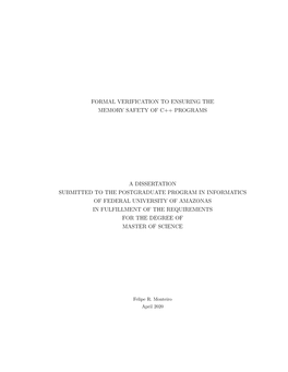 Formal Verification to Ensuring the Memory Safety of C++ Programs