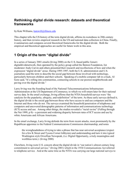 Rethinking Digital Divide Research: Datasets and Theoretical Frameworks