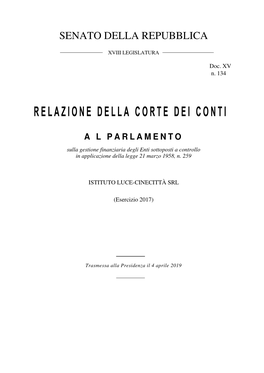 Relazione Della Corte Dei Conti