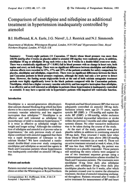 Treatment in Hypertension Inadequately Controlled by Atenolol B.I