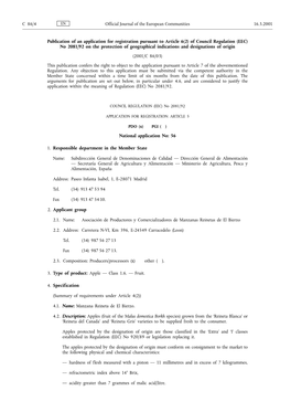 Of Council Regulation (EEC) No 2081/92 on the Protection of Geographical Indications and Designations of Origin