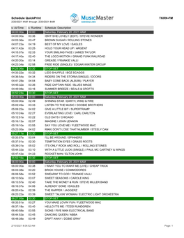 Schedule Quickprint TKRN-FM