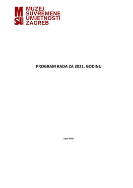 Program Rada Za 2021. Godinu