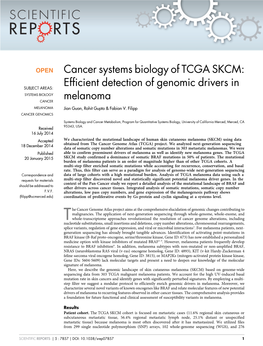 Efficient Detection of Genomic Drivers in Melanoma