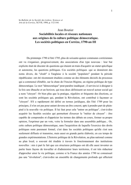 Jean Boutier Sociabilités Locales Et Réseaux Nationaux Aux Origines De La Culture Politique Démocratique