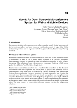 Mconf: an Open Source Multiconference System for Web and Mobile Devices