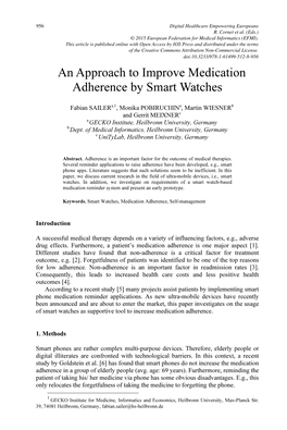 An Approach to Improve Medication Adherence by Smart Watches