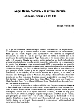 Angel Rama, Marcha, Y La Crítica Literaria Latinoamericana En Los 60S