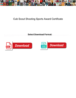 Cub Scout Shooting Sports Award Certificate