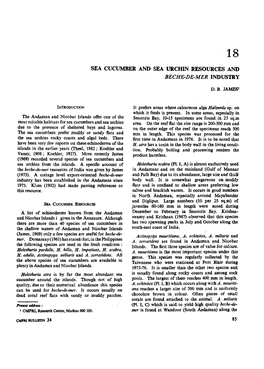 SEA CUCUMBER and SEA Urcffln RESOURCES and BECHE-DE-MER INDUSTRY