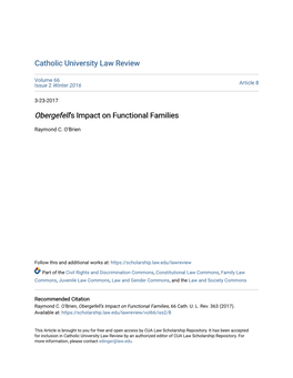 Obergefell's Impact on Functional Families