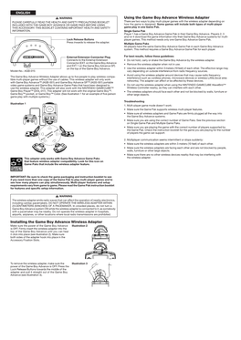 Installing the Game Boy Advance Wireless Adapter Using the Game